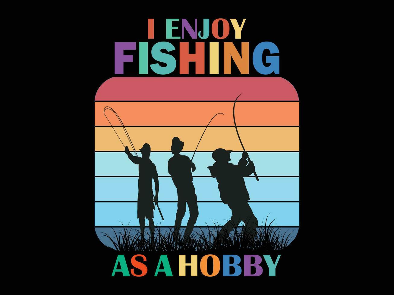Enjoy fishing T-shirt Design, vector art, graphics design, typography, illustration