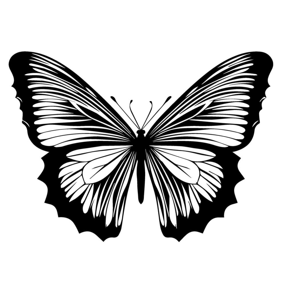 mariposa tatuaje tótem vector icono, ilusiones modelo alas.