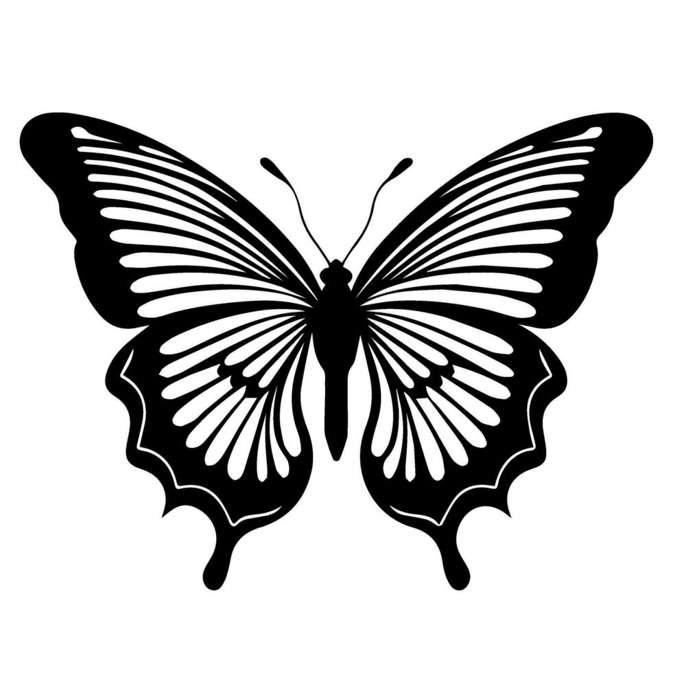 butterfly tattoo totem vector icon, illusions pattern wings.