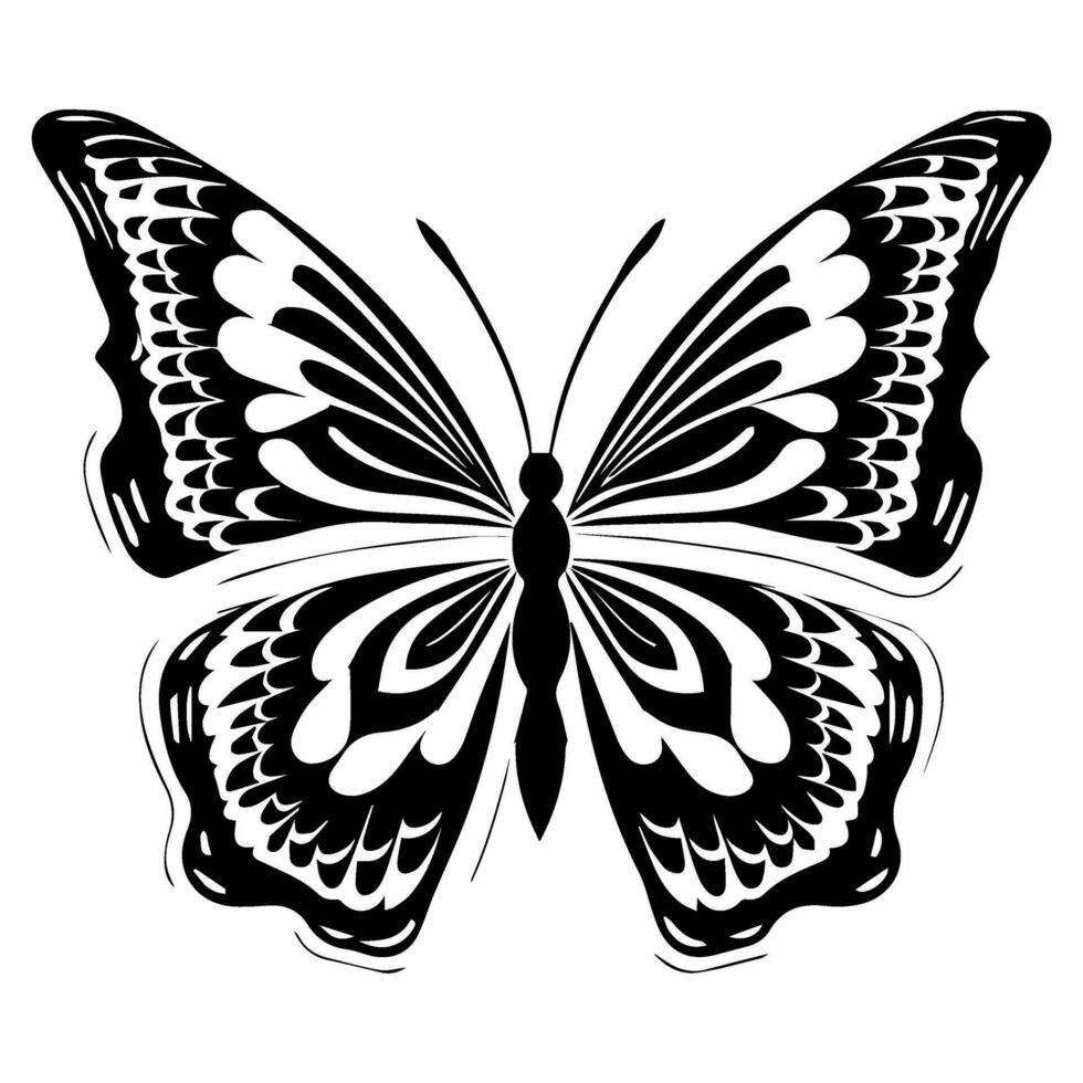 butterfly tattoo totem vector icon, illusions pattern wings.