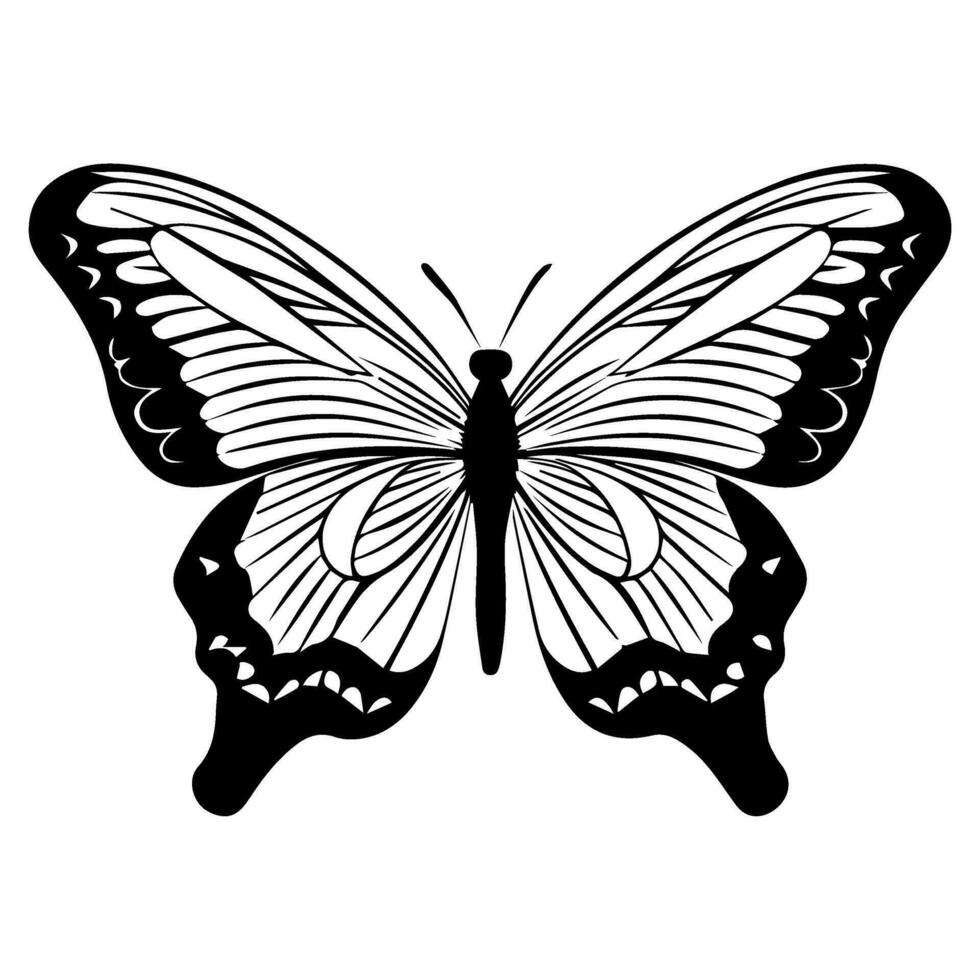 butterfly tattoo totem vector icon, illusions pattern wings.