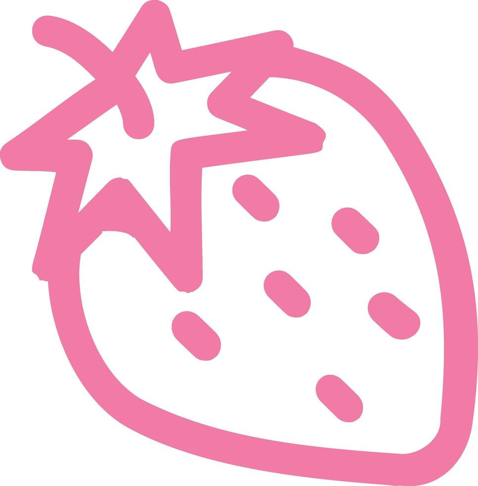 Strawberry drawing for design decoration. vector