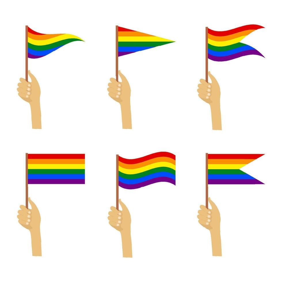 orgullo lgbt elemento acortar Arte vistoso arco iris lgbtq orgullo celebracion icono bandera vector