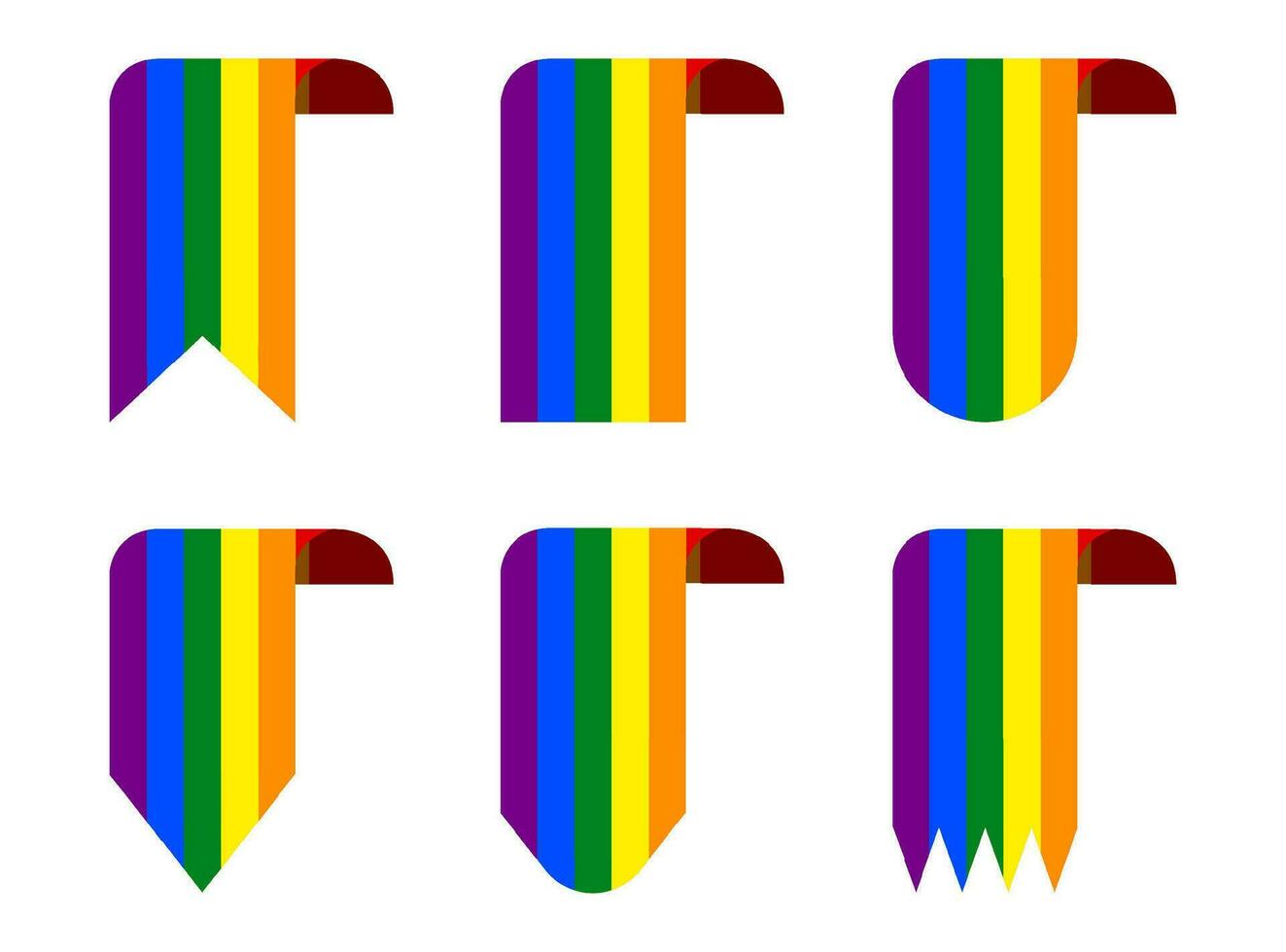 orgullo lgbt elemento acortar Arte vistoso arco iris lgbtq orgullo celebracion icono bandera vector