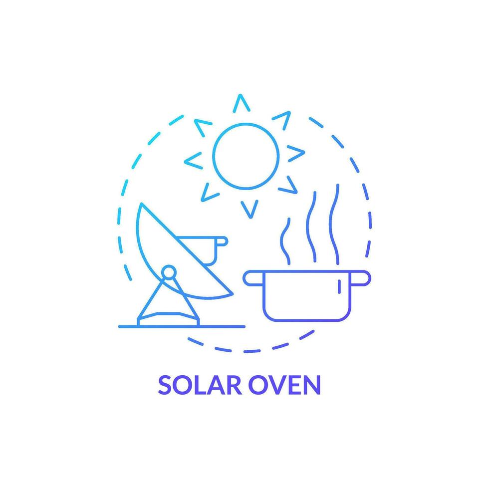 Solar oven blue gradient concept icon. Ecological sources. Parabolic cooker. Sunlight power abstract idea thin line illustration. Isolated outline drawing vector