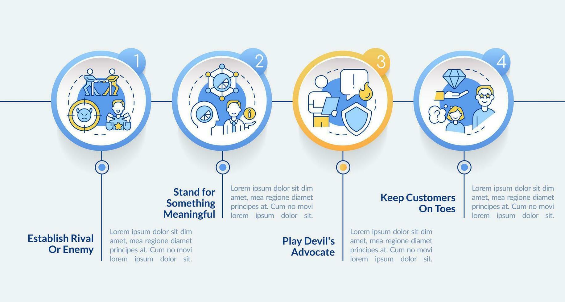 Engage more consumers circle infographic template. Target audience. Data visualization with 4 steps. Editable timeline info chart. Workflow layout with line icons vector