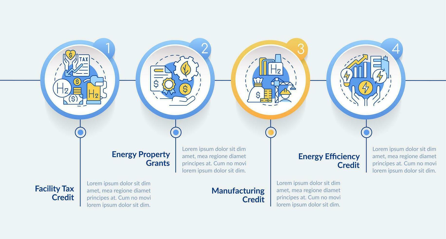 Support hydrogen stations circle infographic template. Energy industry. Data visualization with 4 steps. Editable timeline info chart. Workflow layout with line icons vector