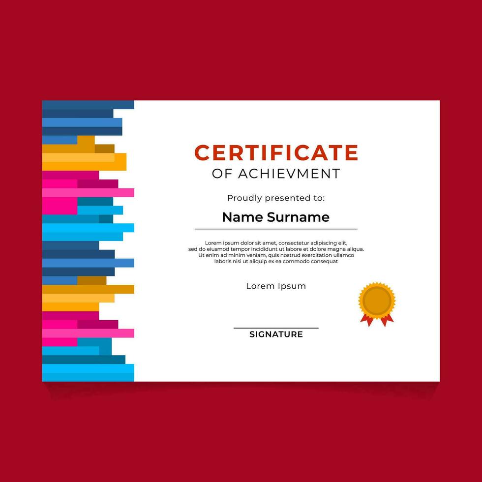 Abstract Geometric Certificate Template Design vector