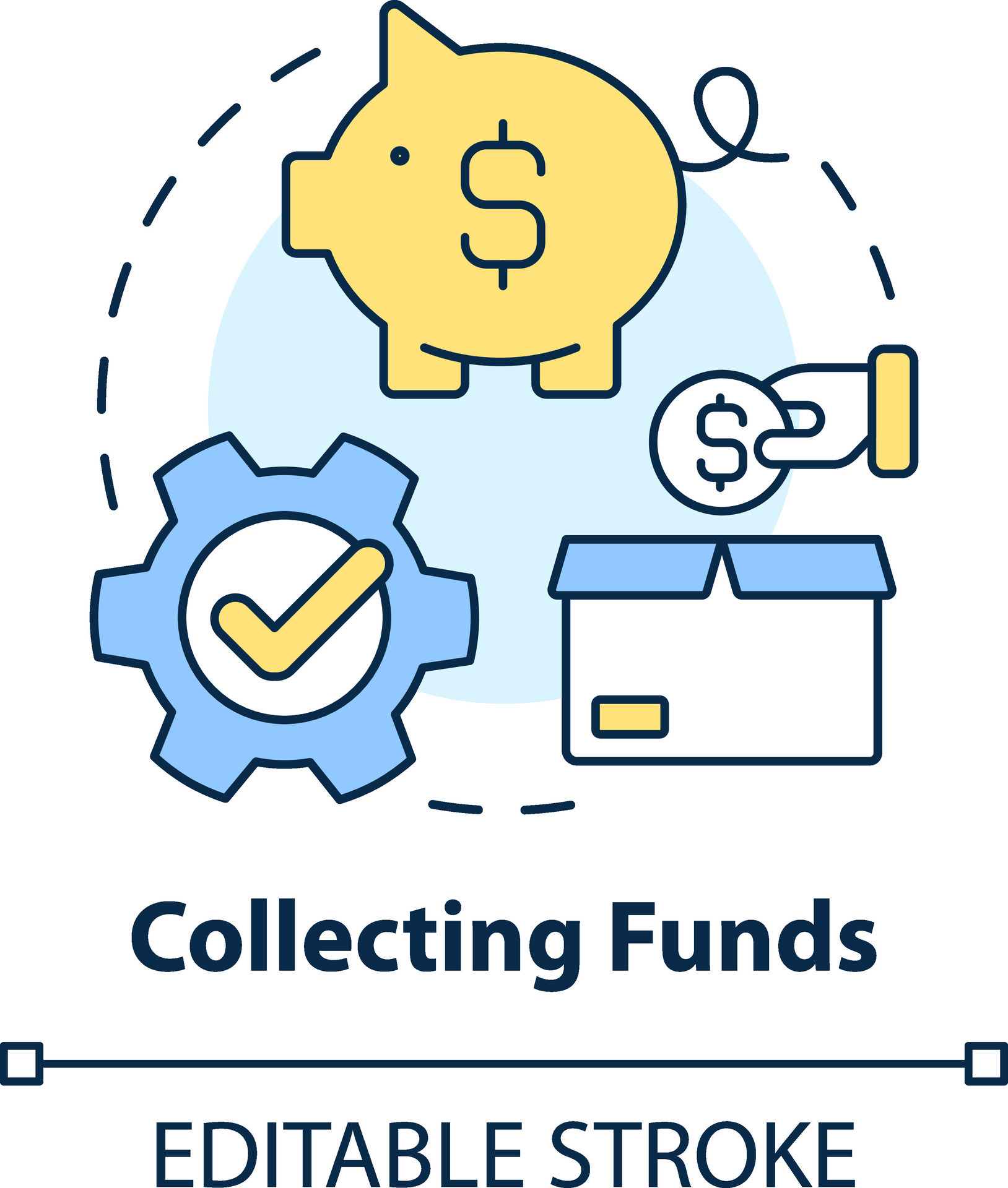 Collecting funds concept icon Deposit processing Treasury management Collecting funds concept icon Deposit processing Treasury management