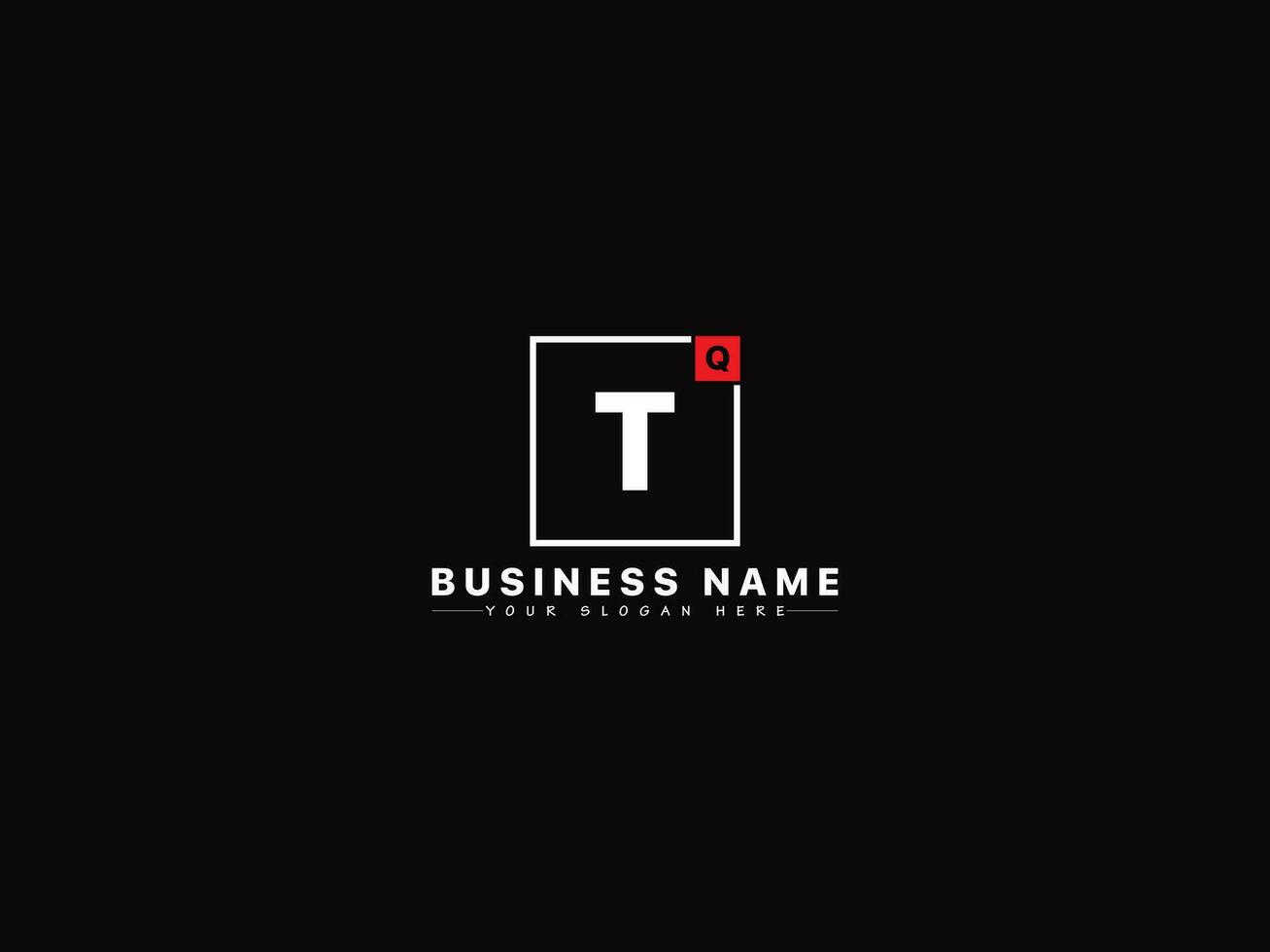 Monogram Qt Logo Letter, Creative Square Shape QT Business Logo Design vector