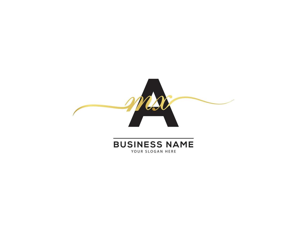 Monogram Signature Letters AMX Logo Design Vector Icon