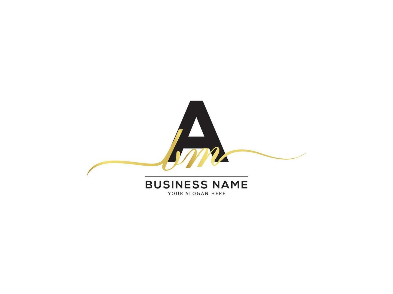 Initial Creative ABM Signature Luxury Logo Icon Designs vector