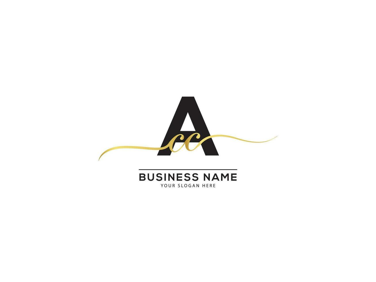 Business ACC Signature Letter Logo Icon Vector Stock