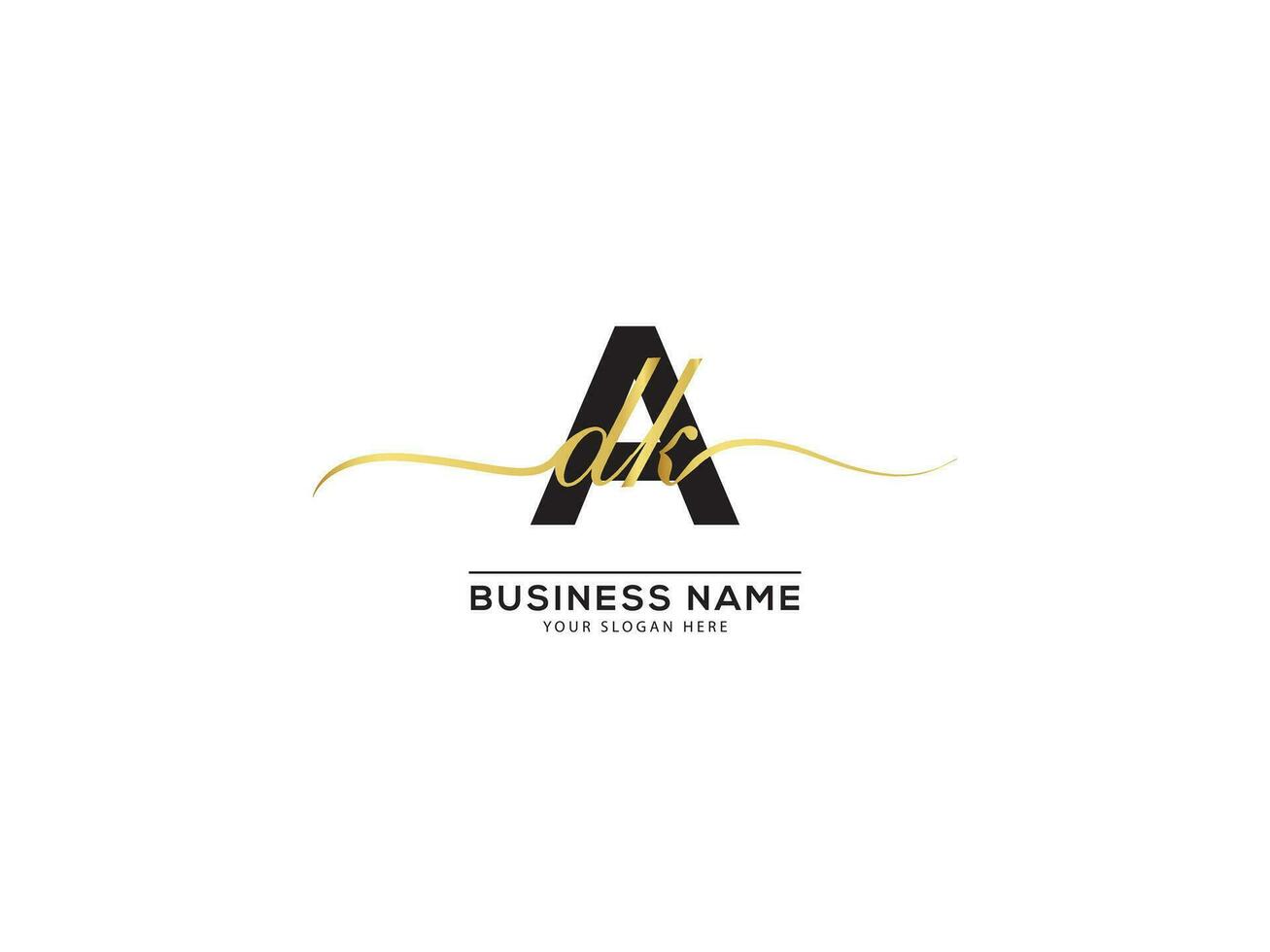 Creative Luxury ADK Signature Letter Logo Icon Design vector