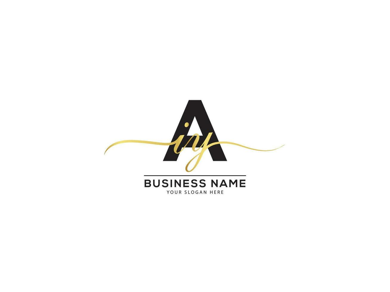 Minimal Golden AHY Logo Icon and Signature Letter For Business vector