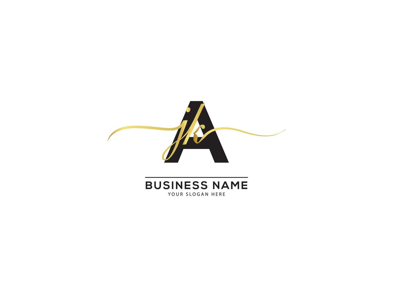 Initial Signature AJK Logo Letter Design For Business vector