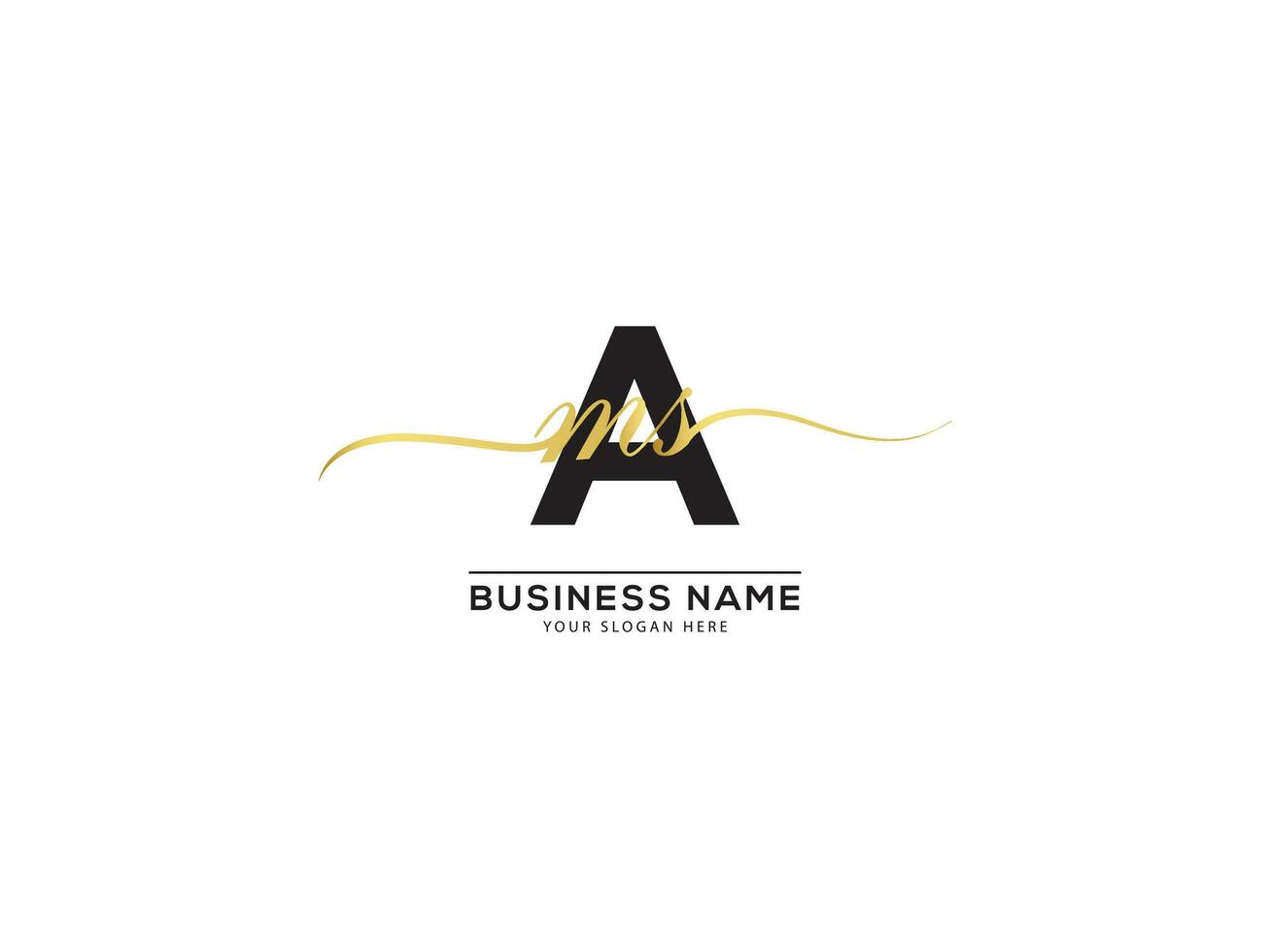 Monogram Signature Letters AMS Logo Design Vector Icon