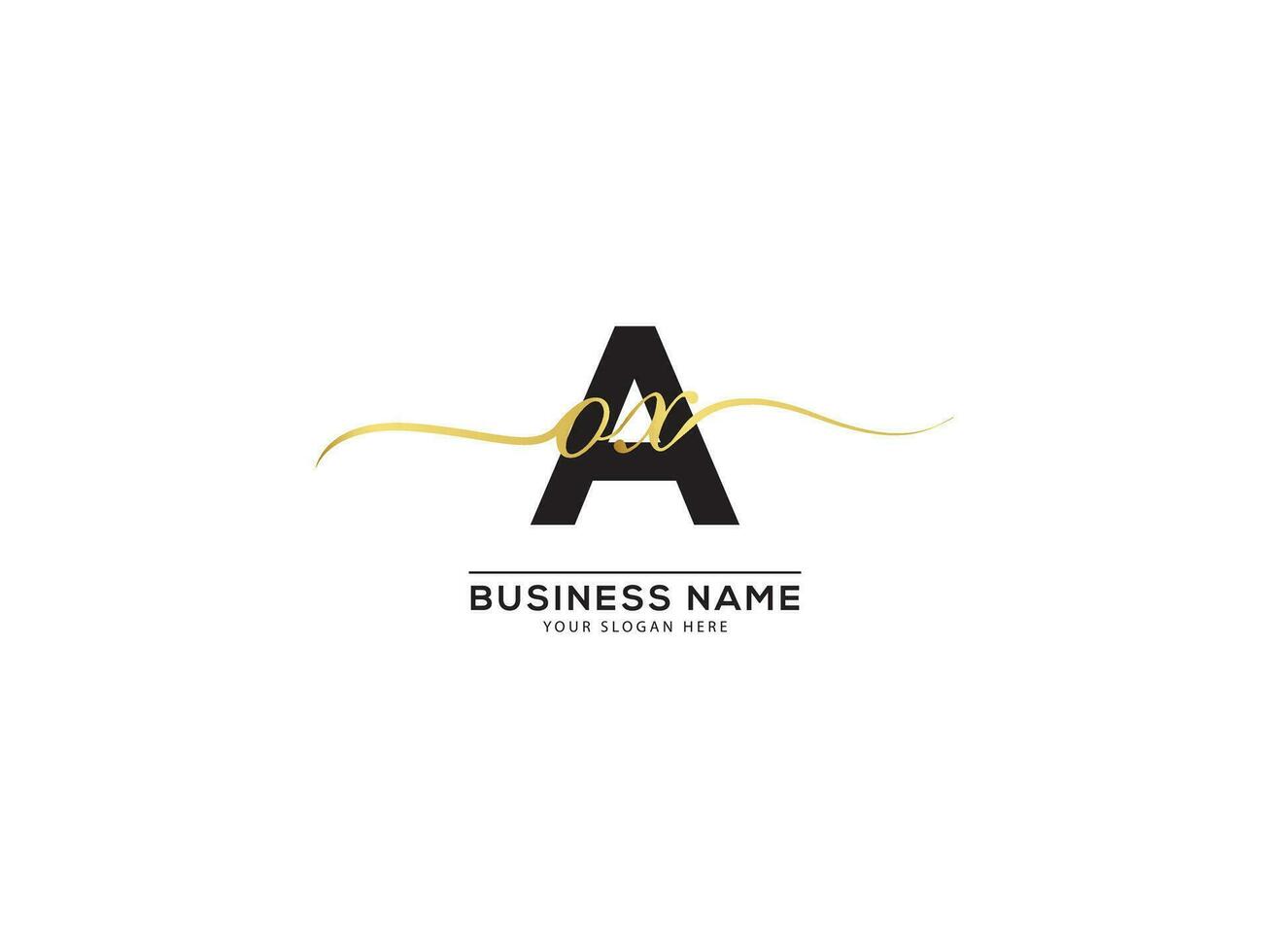 Monogram Signature AOX Business Logo Letter Vector Art