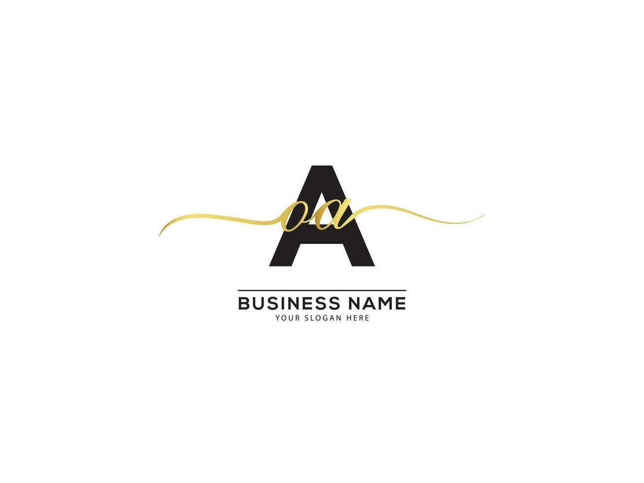 Monogram Signature AOA Business Logo Letter Vector Art