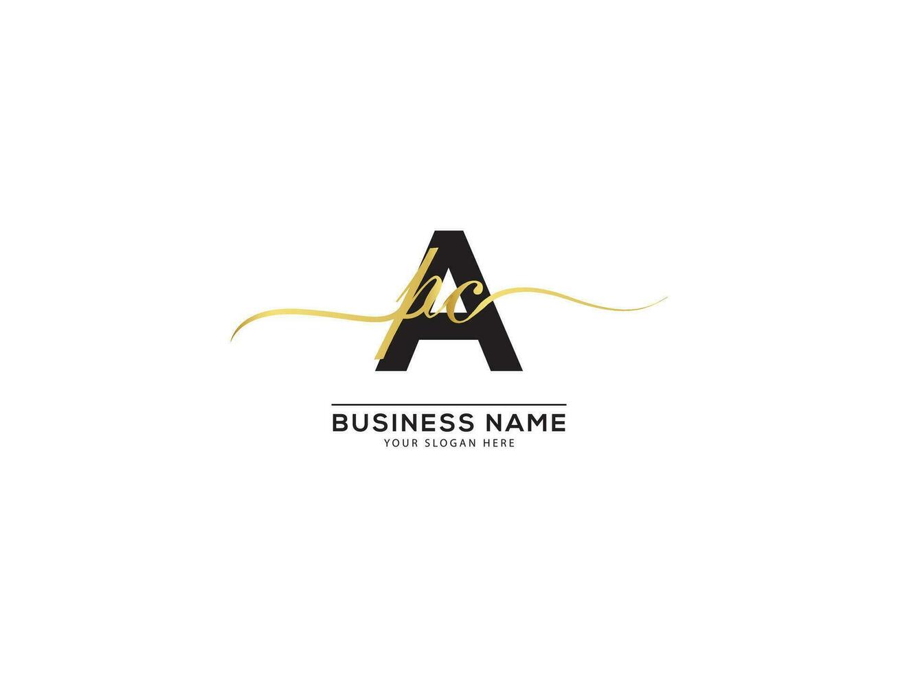 Initial Luxury APC Logo Icon Vector Signature Letter