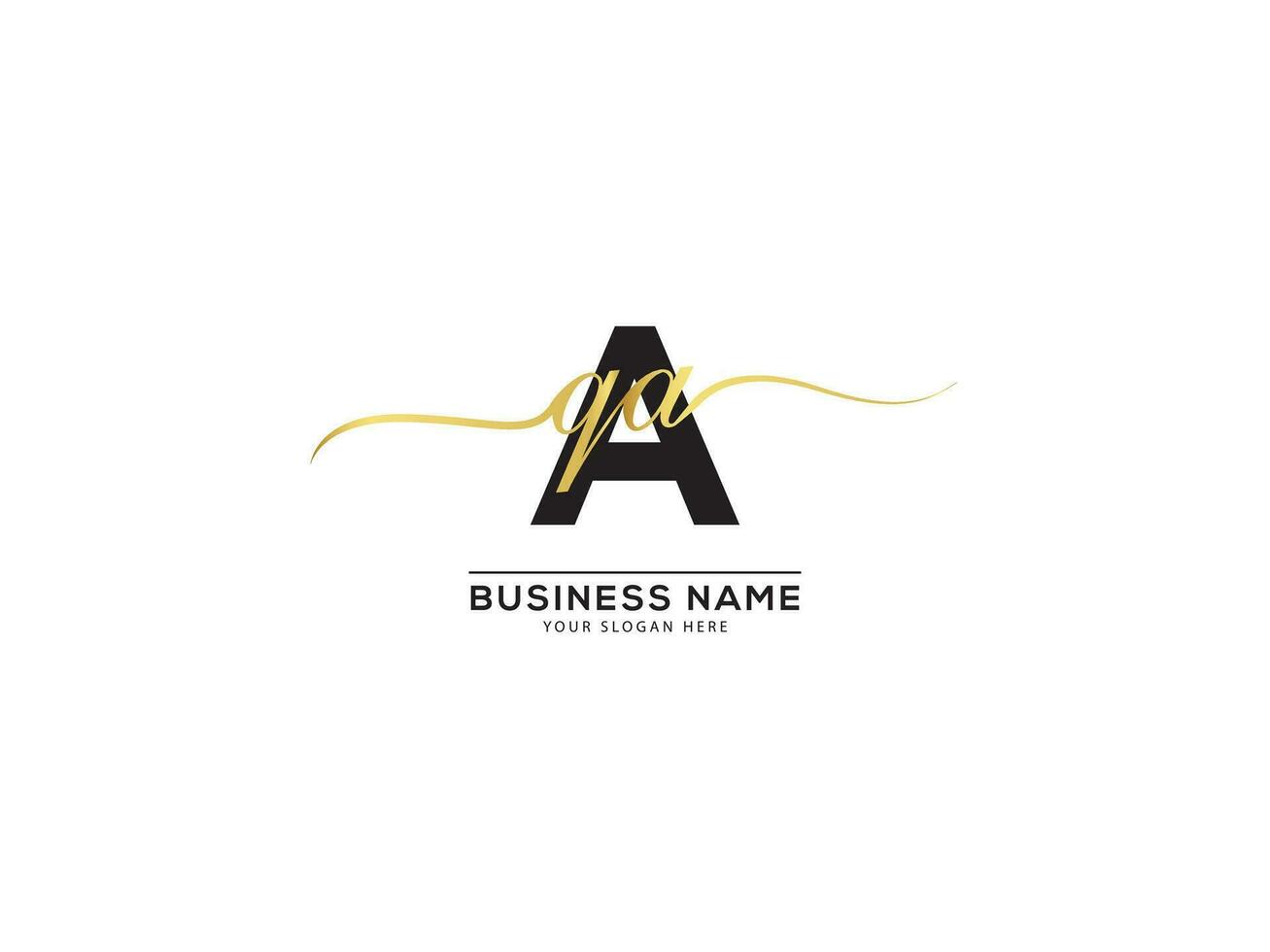 Signature Letter AQA Logo Design For Luxury Shop vector