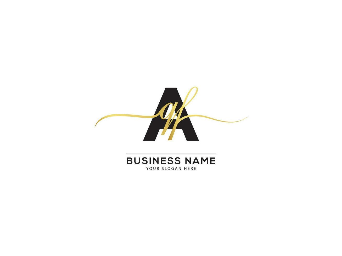 Signature Letter AQF Logo Design For Luxury Shop vector