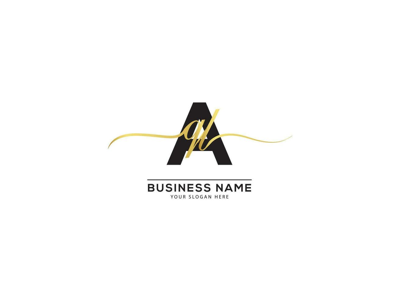 Signature Letter AQL Logo Design For Luxury Shop vector