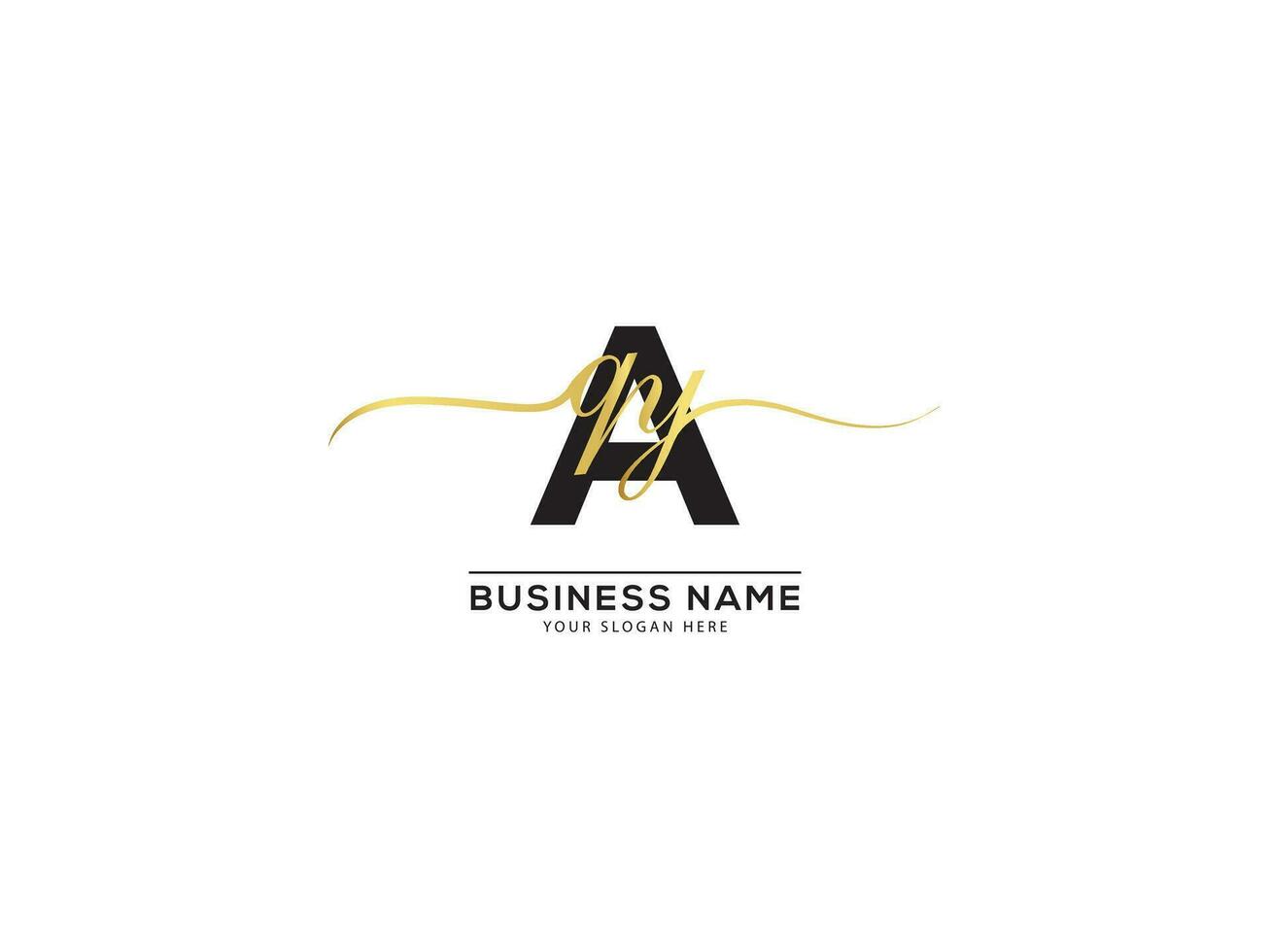 Signature Letter AQY Logo Design For Luxury Shop vector