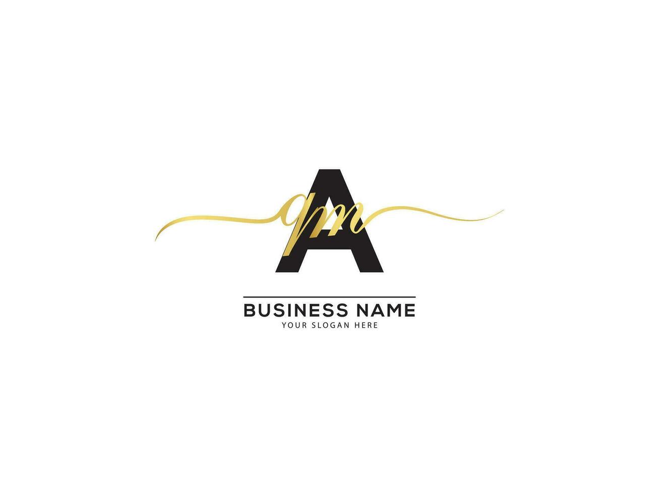 Signature Letter AQM Logo Design For Luxury Shop vector