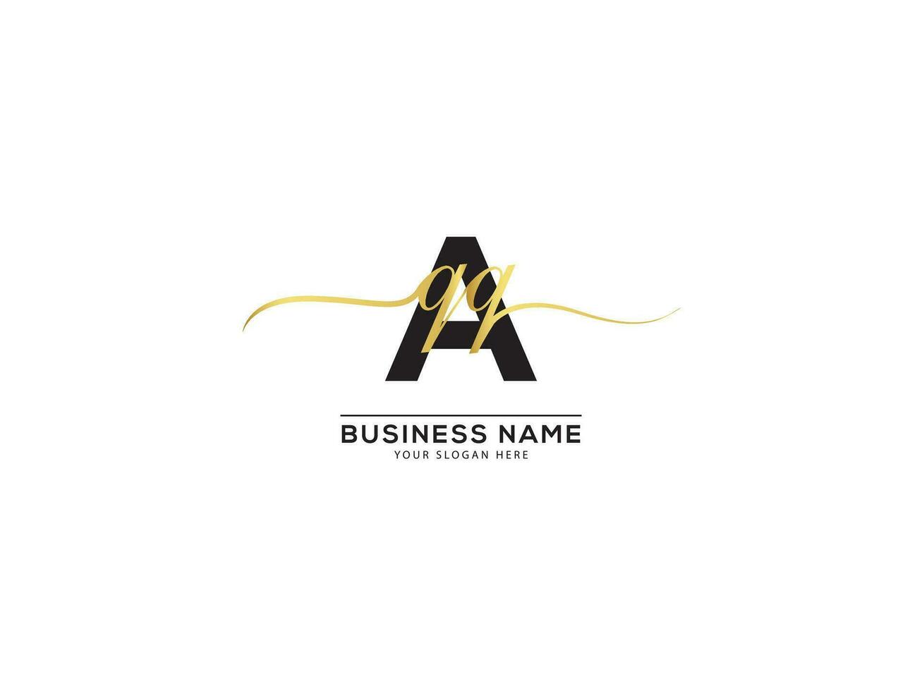 Signature Letter AQQ Logo Design For Luxury Shop vector