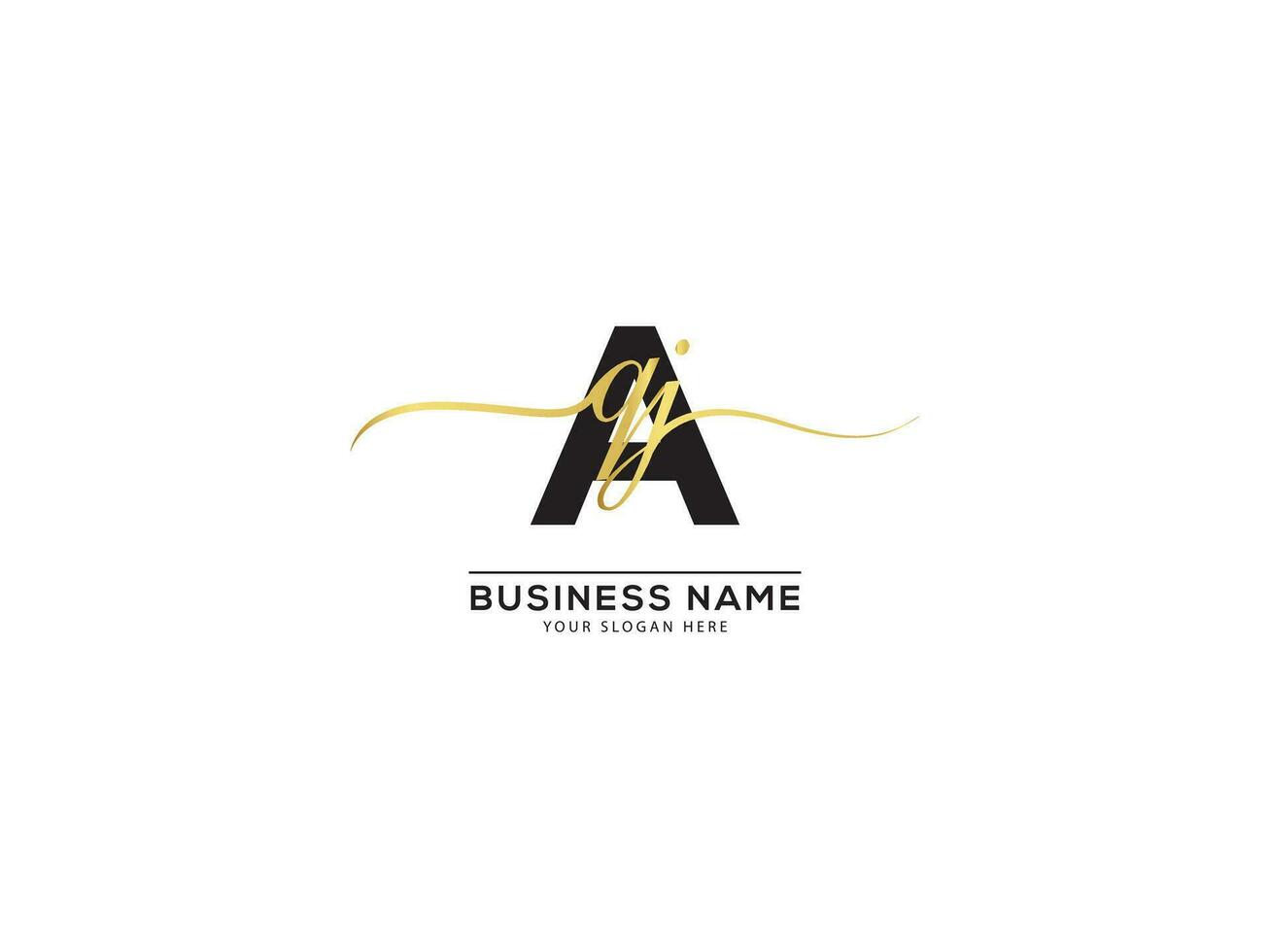 Signature Letter AQJ Logo Design For Luxury Shop vector