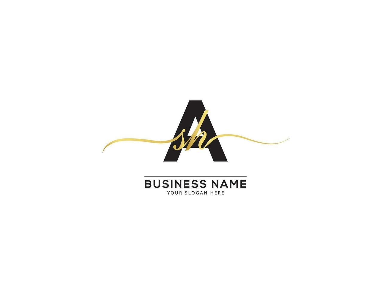 Monogram ASH Luxury Letter Logo Template vector