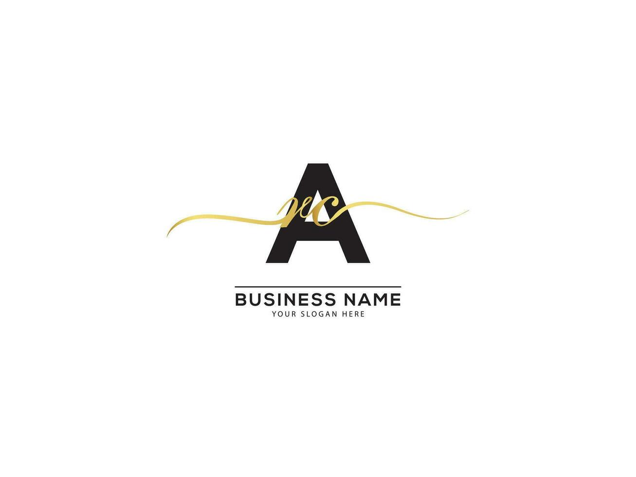 Luxury ARC Initial Signature Logo  Icon Vector