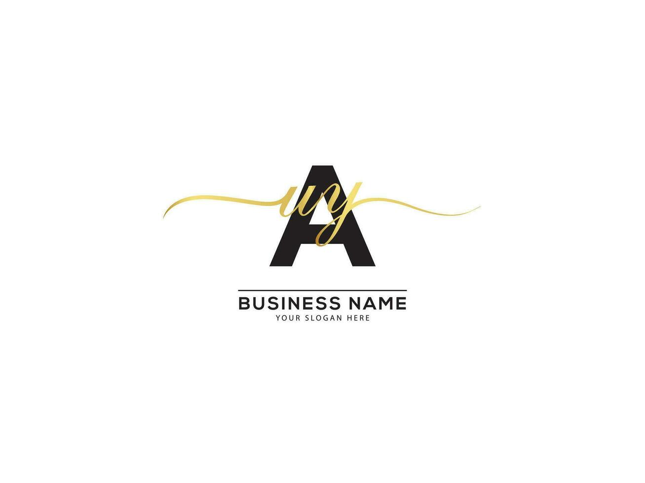 creativo firma auy logo letra diseño para negocio vector
