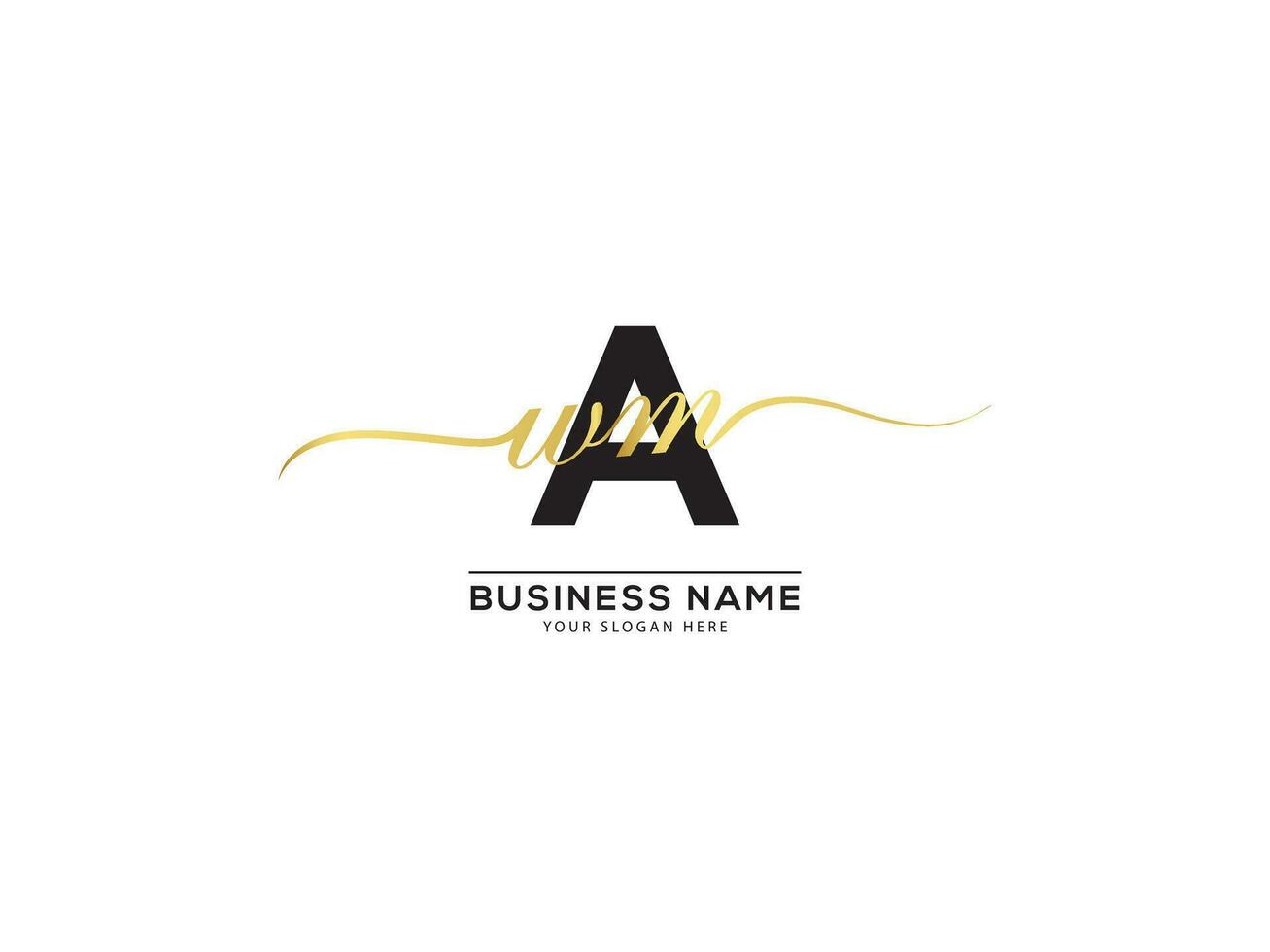 Abstract Signature AWM Luxury Logo Letter Design vector