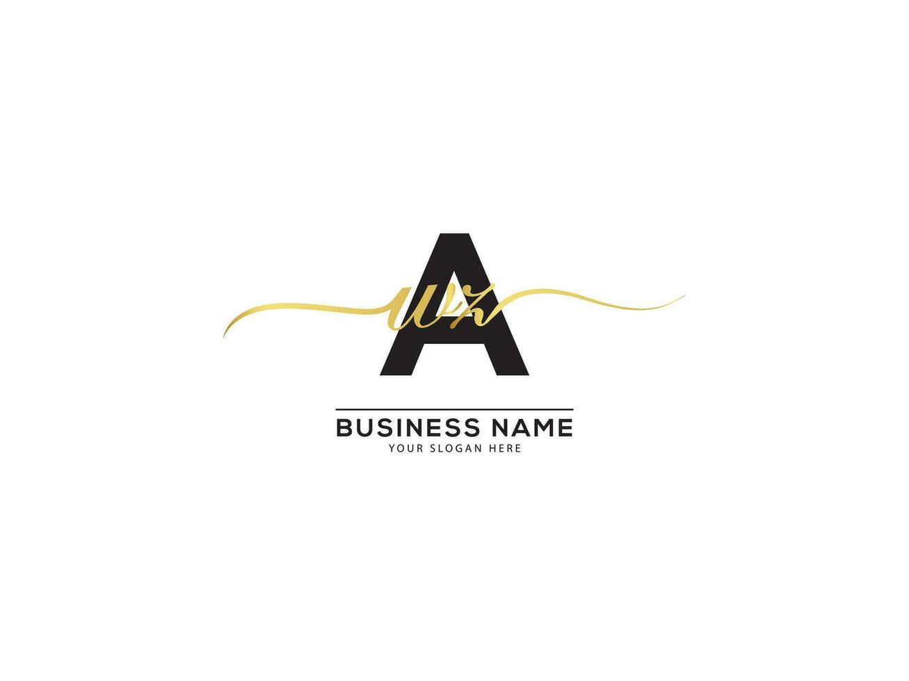Minimal  Golden AWZ Luxury Signature Logo Design vector