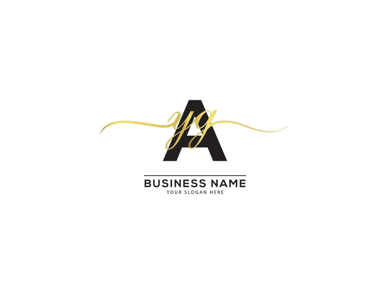 AYG Signature Golden Letter Logo Template vector