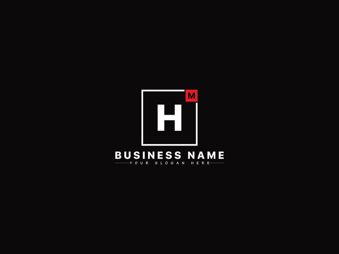 Monogram Square Mh Logo Letter Icon, Abstract Shape MH Logo Template vector