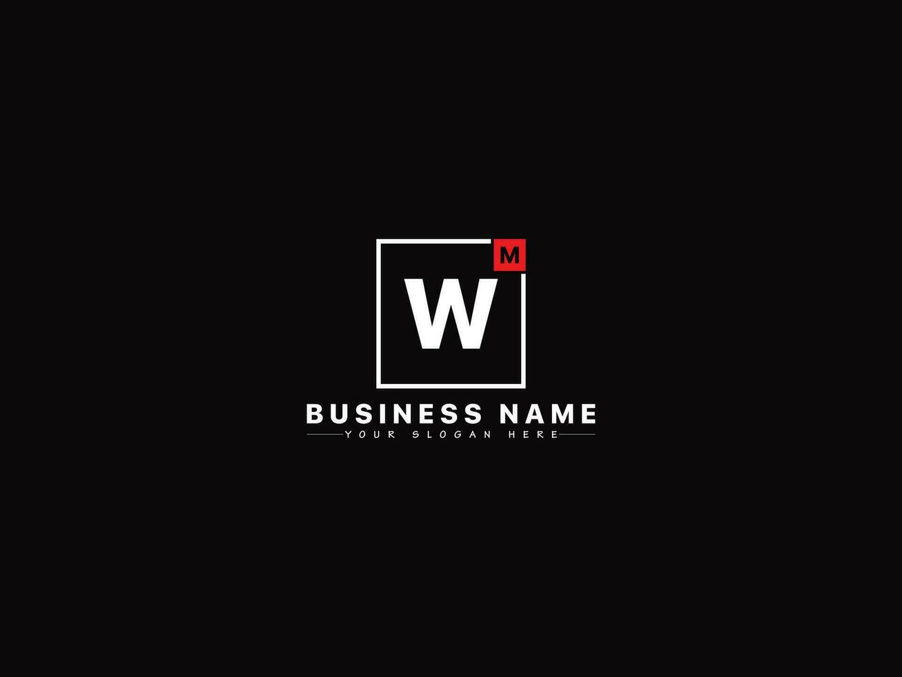 Monogram Square Mw Logo Letter Icon, Abstract Shape MW Logo Template vector