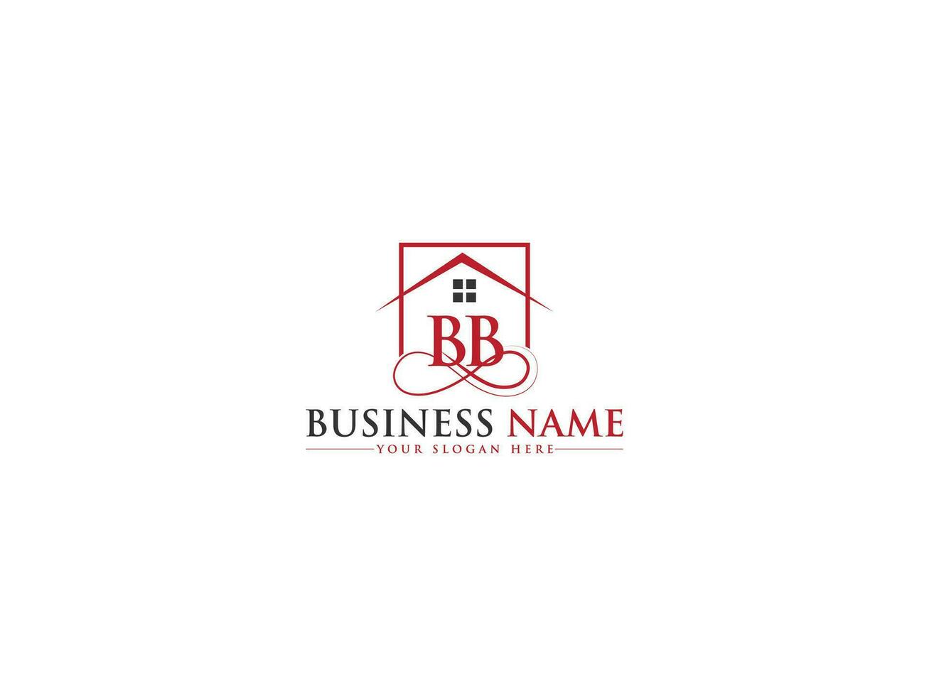 Initial Real Estate Bb Building Logo, Typography House BB Logo Letter Vector