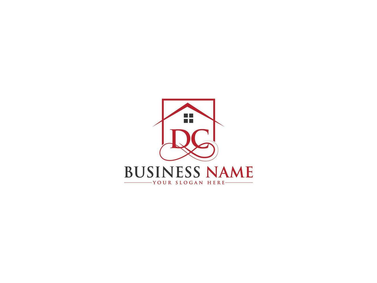 Minimalist Real Estate Dc Logo Symbol, Building DC Logo Icon Vector Stock