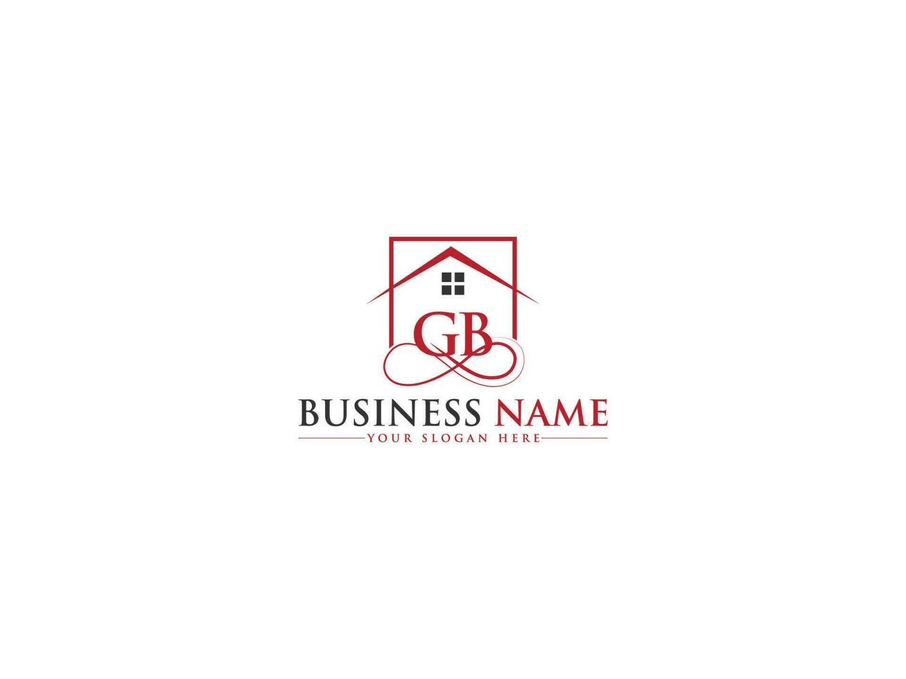real inmuebles gb lujo hogar logo, iniciales gb bg edificio logo letra vector