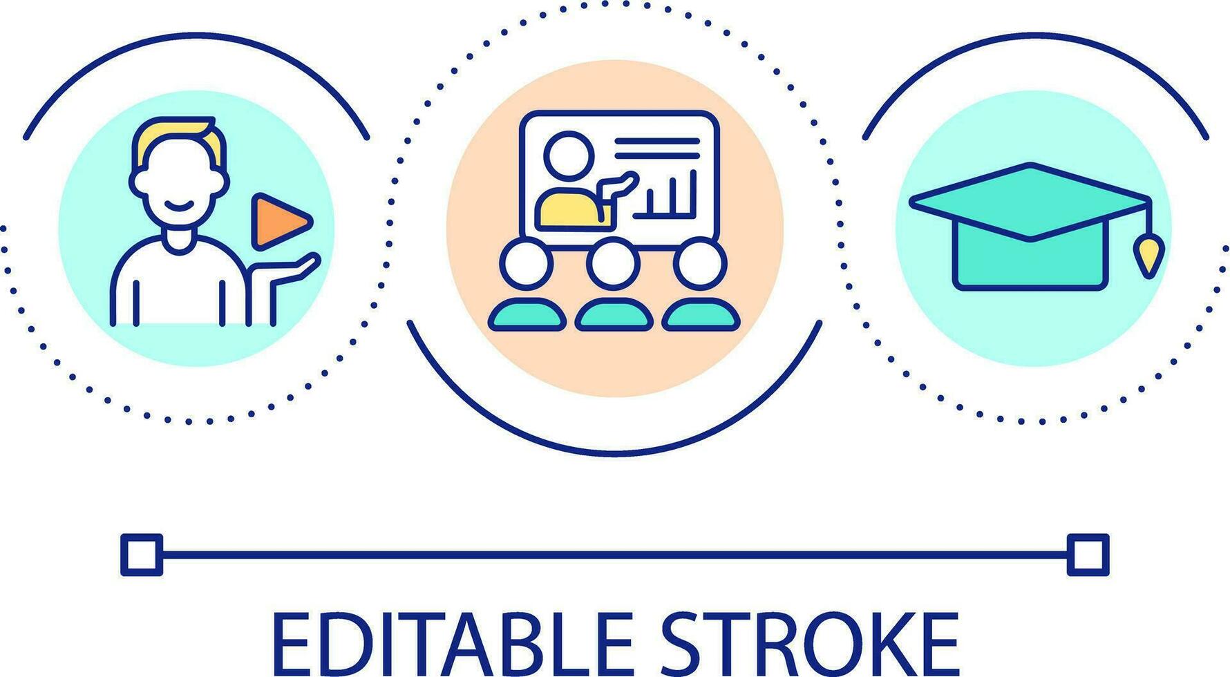 Online lecturer loop concept icon. Instructor of online courses abstract idea thin line illustration. Remote tutoring service. E learning. Isolated outline drawing. Editable stroke vector
