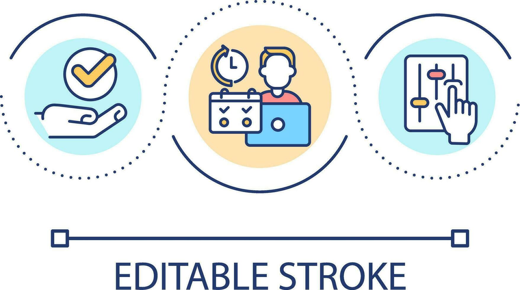 Student self management loop concept icon. Controlling academic performance abstract idea thin line illustration. Strengthen self-control. Isolated outline drawing. Editable stroke vector