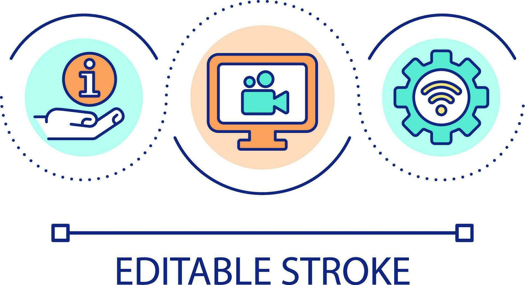 Digital learning opportunities loop concept icon. Acquiring new knowledge remotely abstract idea thin line illustration. Watching videos. Isolated outline drawing. Editable stroke vector