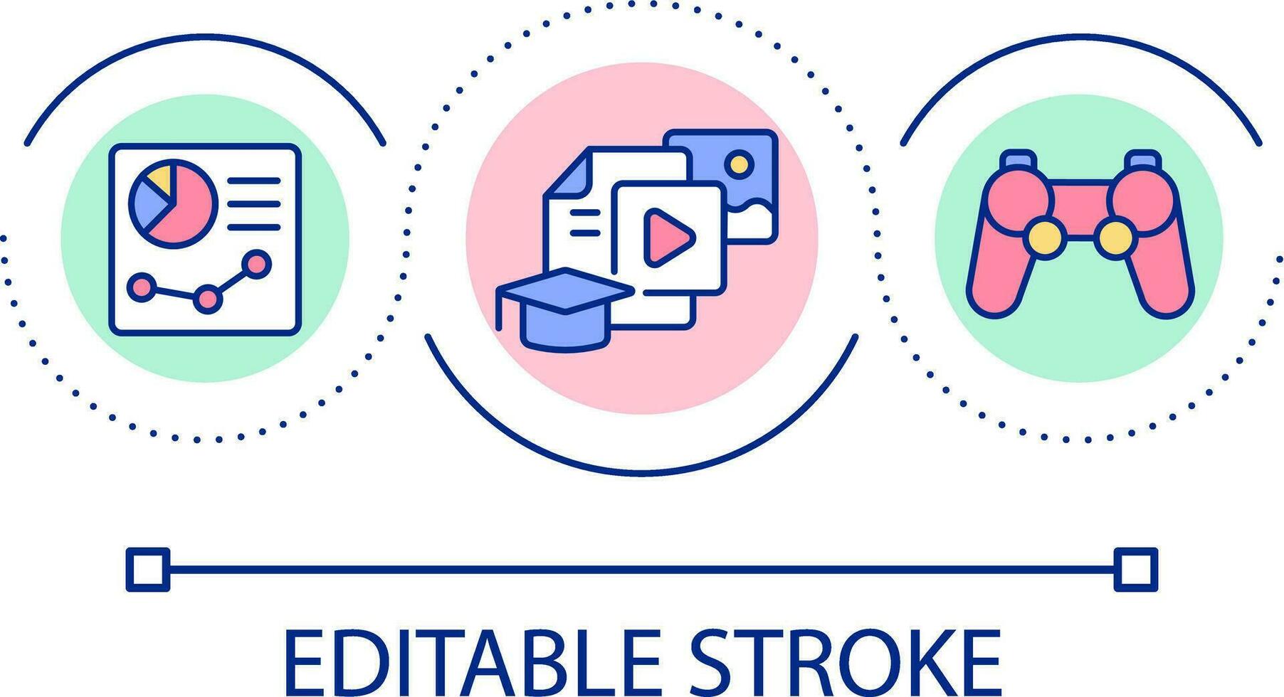 Gamification in education loop concept icon. Students engagement abstract idea thin line illustration. Video games. Learners motivation. Isolated outline drawing. Editable stroke vector