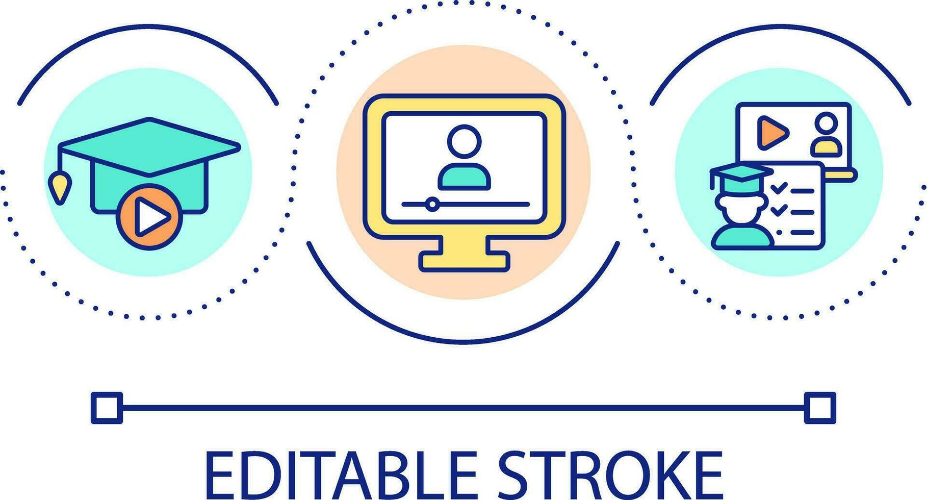 Remote learning loop concept icon. Homeschooling opportunities abstract idea thin line illustration. Online classes for students. Elearning. Isolated outline drawing. Editable stroke vector