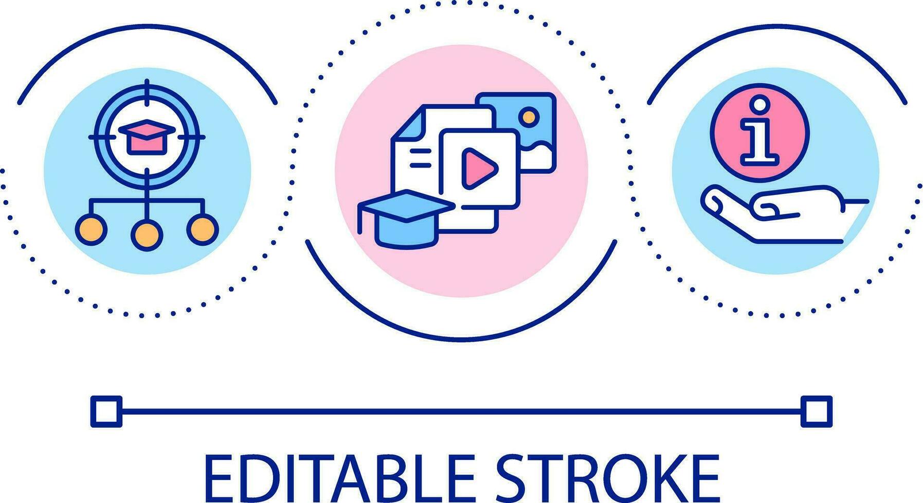 Providing materials and resources for learning loop concept icon. Educational tutorials abstract idea thin line illustration. Multimedia. Isolated outline drawing. Editable stroke vector
