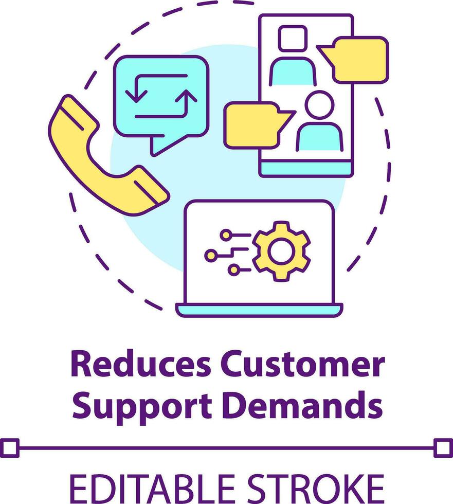 Reduces customer support demand concept icon. Client engagement platform importance abstract idea thin line illustration. Isolated outline drawing. Editable stroke vector