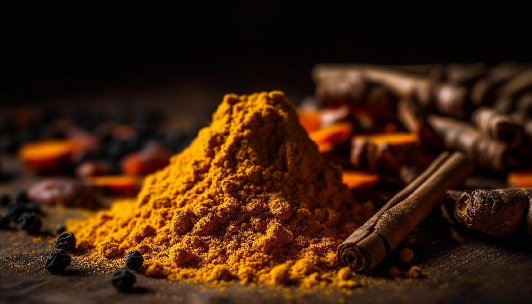 A rustic spoon of culinary heat curry generated by AI photo
